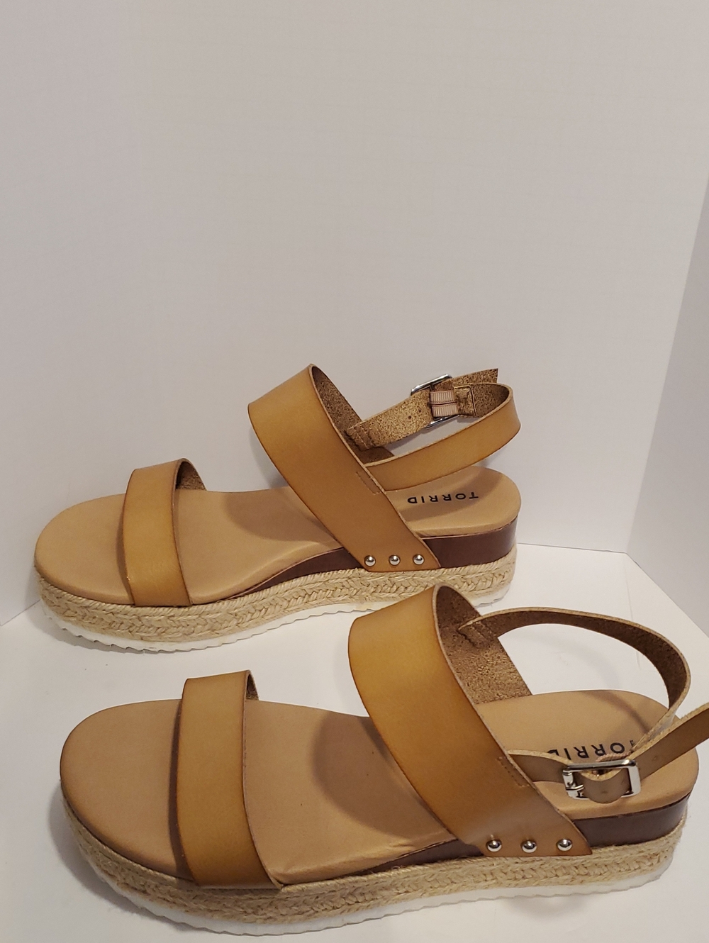 torrid Tan Cognac Espadrille Platform Wedge Sandals - Picture 6 of 10